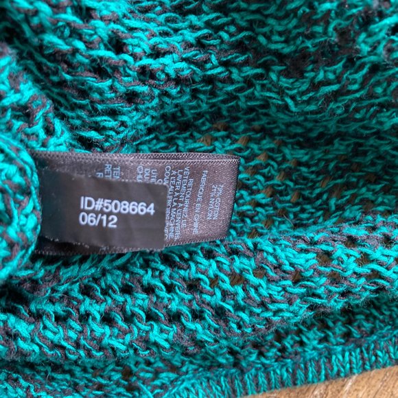 Express Black and Sea Green Crochet Size M Top - Picture 7 of 9